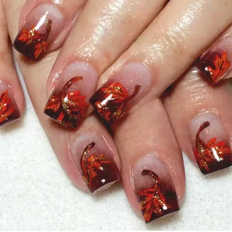 24Pcs Unhas Postiças Quadradas Curtas Caixão