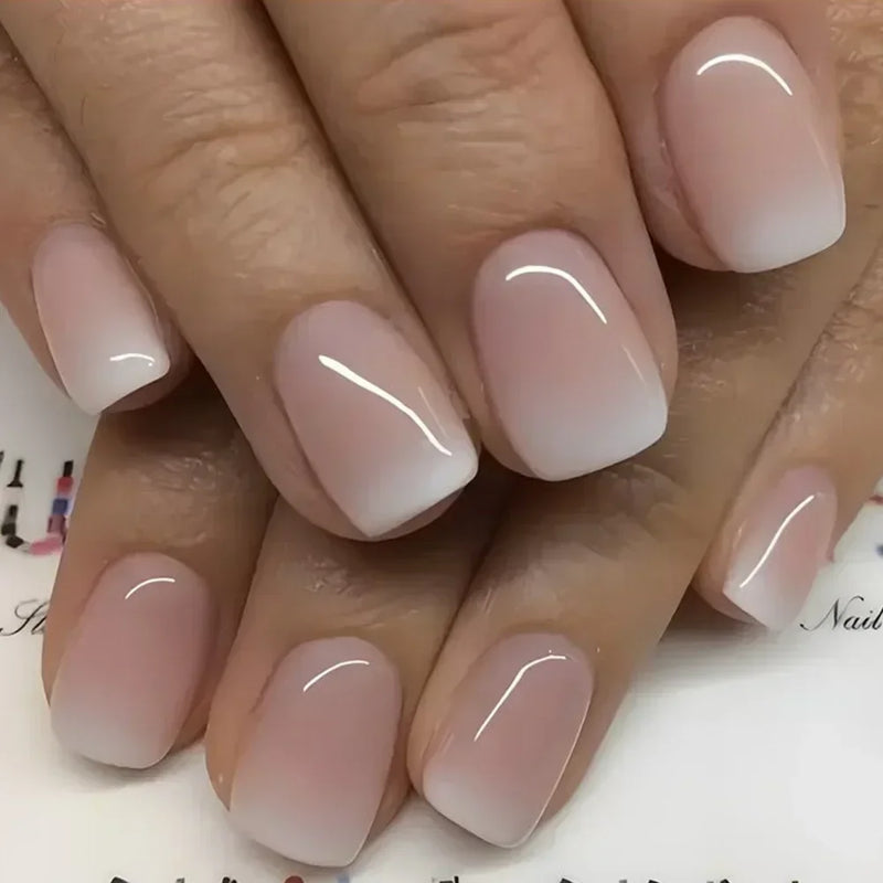 24Pcs Unhas Postiças Quadradas Curtas Caixão