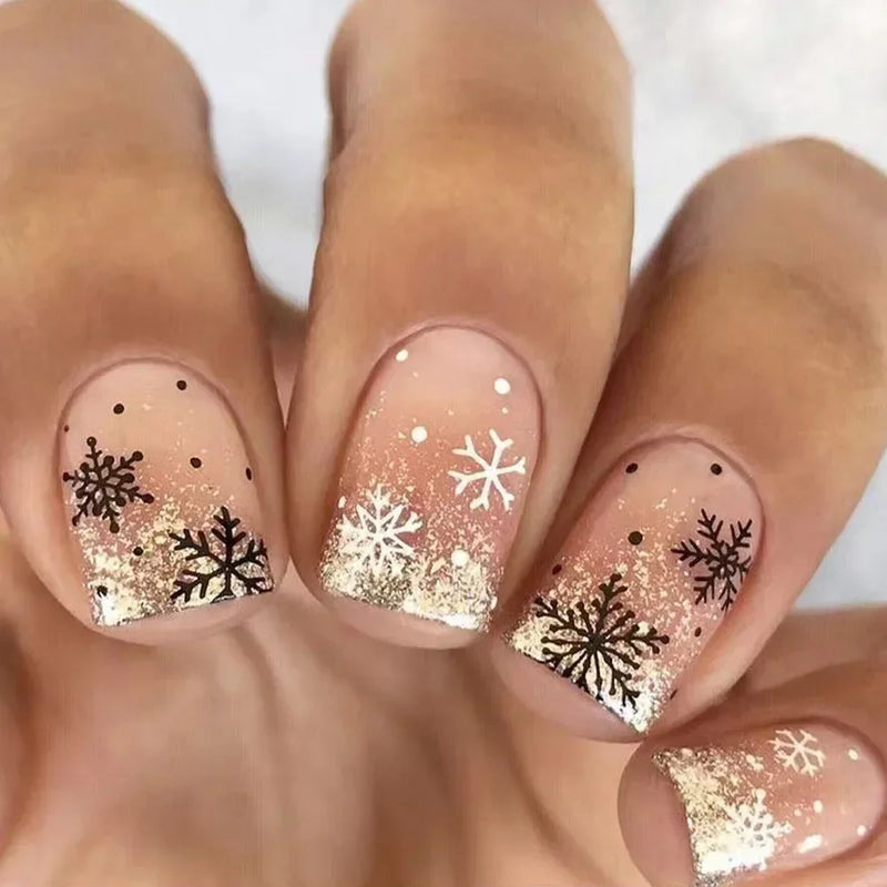 24Pcs Unhas Postiças Quadradas Curtas Caixão